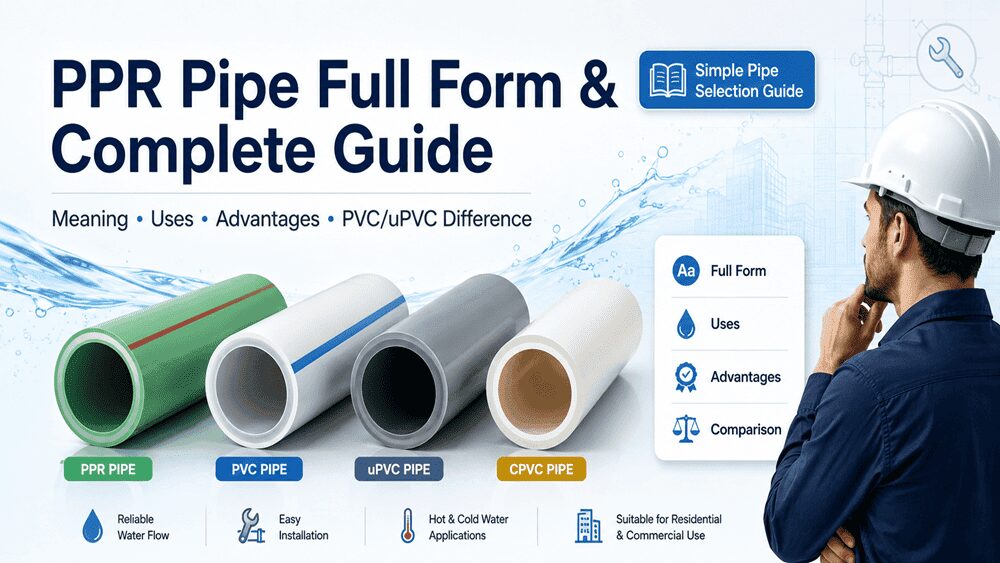 PPR pipe full form guide with PVC, uPVC and CPVC pipe comparison