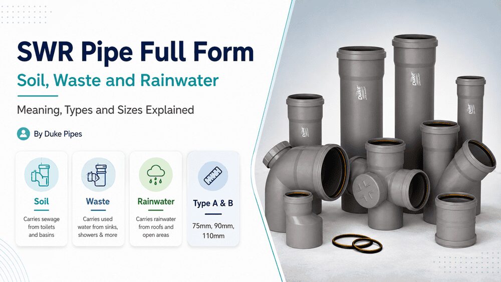 SWR Pipe Full Form, Meaning, Types & Sizes | Duke Pipes