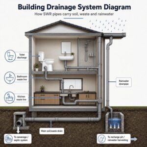 SWR pipe used in building drainage for soil waste and rainwater